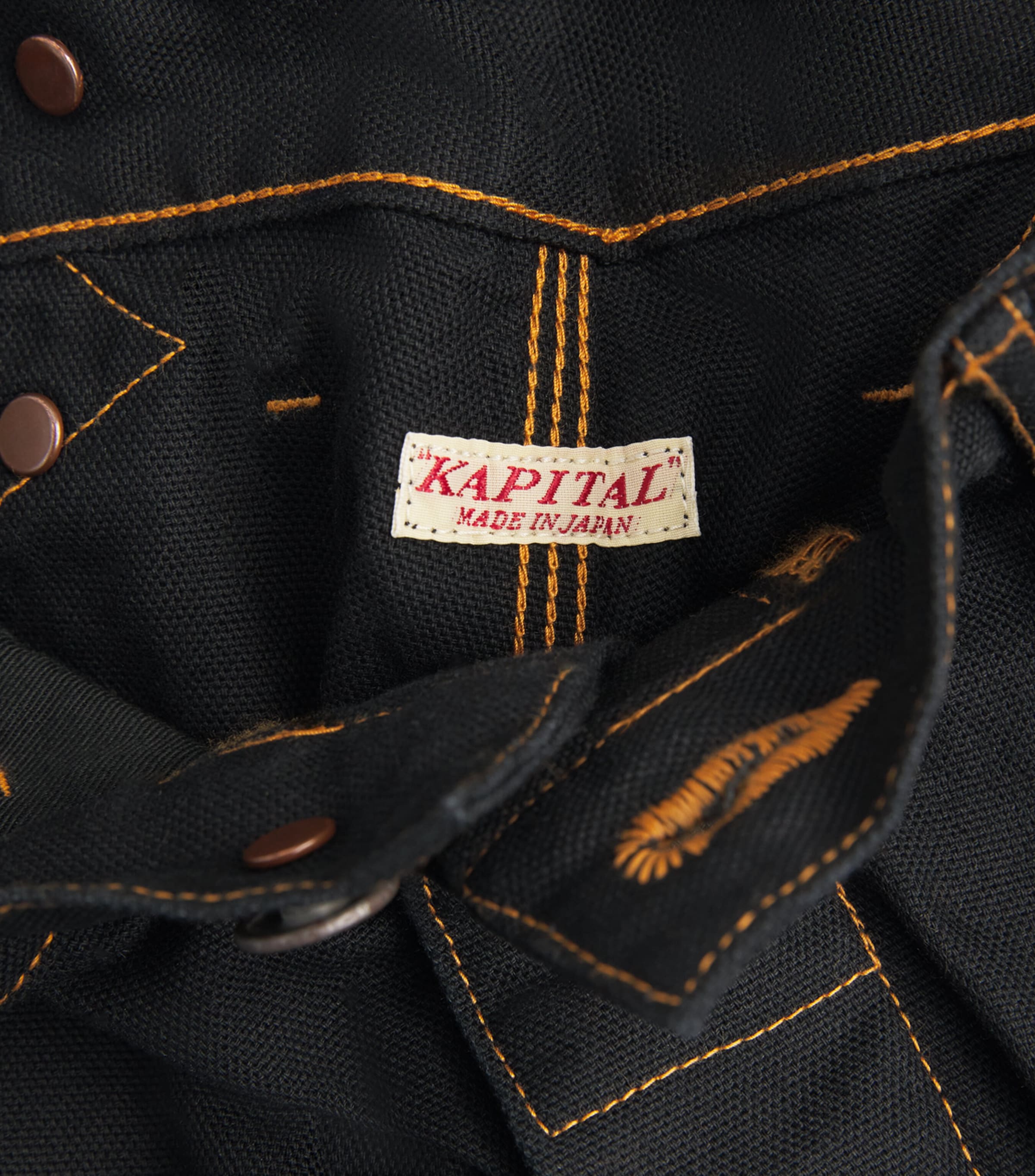 Kapital Mens Canvas Lumber Trousers Black Image 6