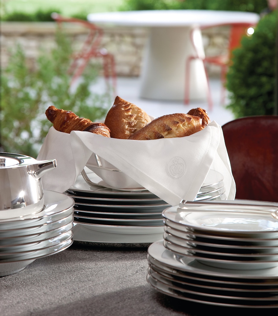 Silver-Plated Bread Basket with Napkins SILVER Image 3