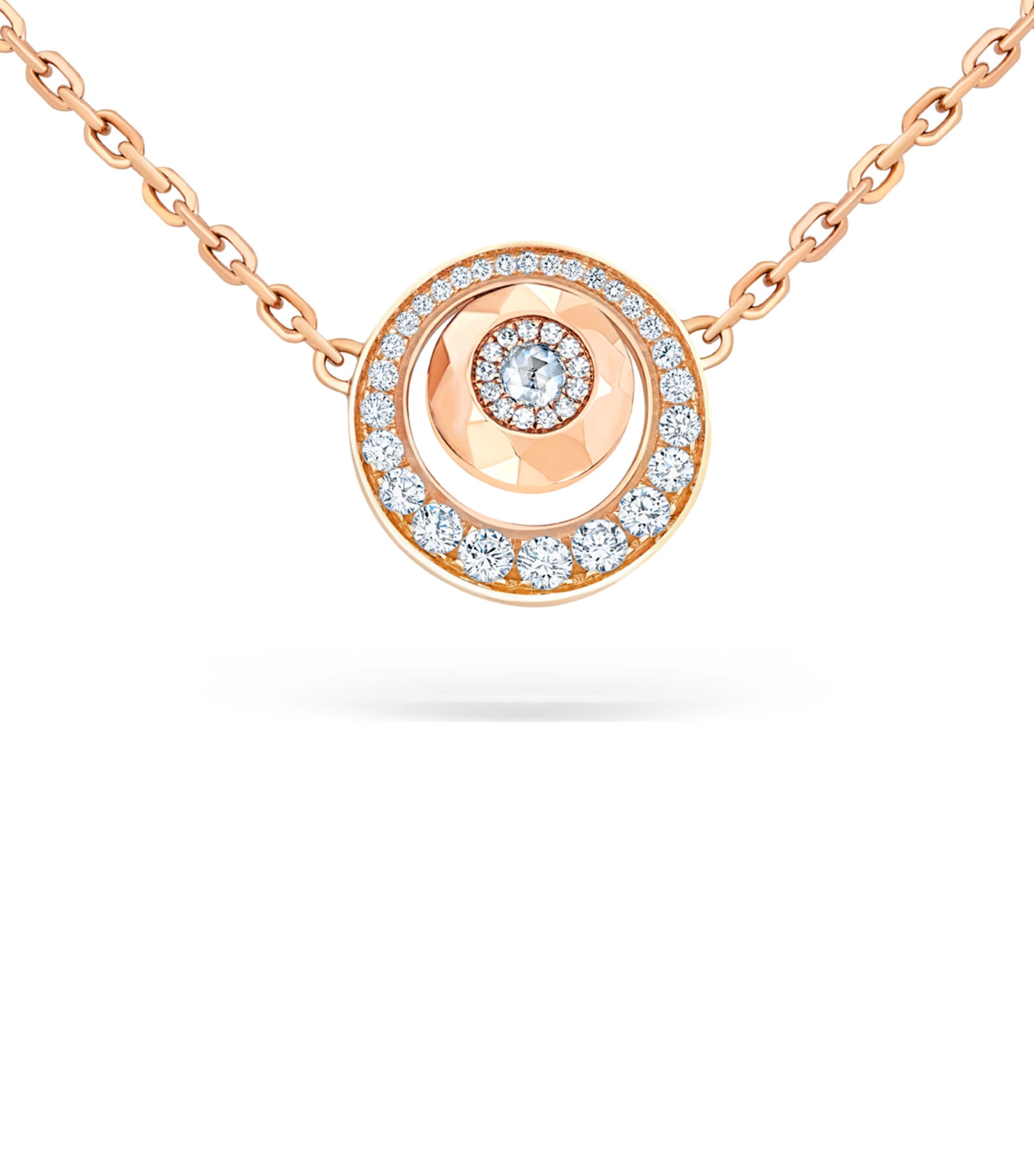Rose Gold and Diamond Rose Cut Forever Necklace CLEAR Image 3