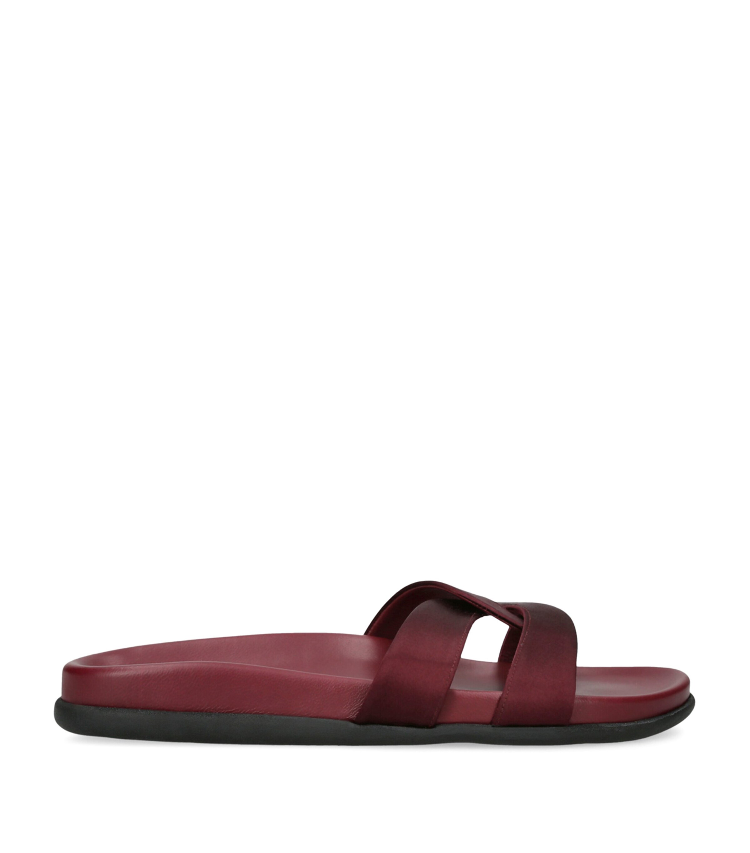 Shop Ancient Greek Sandals Satin Desmos Slides In Burgundy