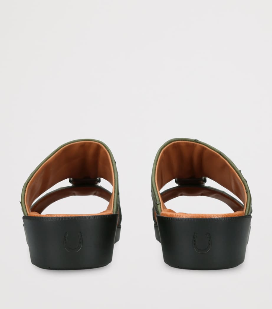 Leather Struzzo Sandals DARK GREEN Image 2