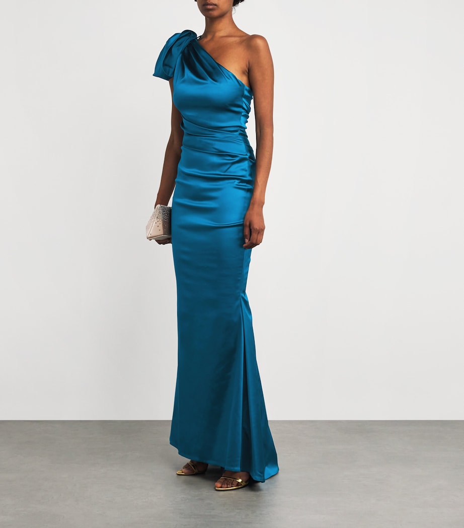 Duchesse Satin One-Shoulder Gown DRAGONFLY Image 2