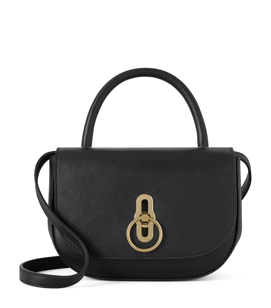 Mulberry Small Leather Amberley Top-Handle Bag Black Image 1
