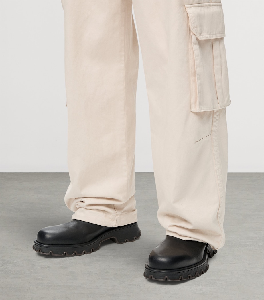 Leather Bobby Ankle Boots BLACK Image 2