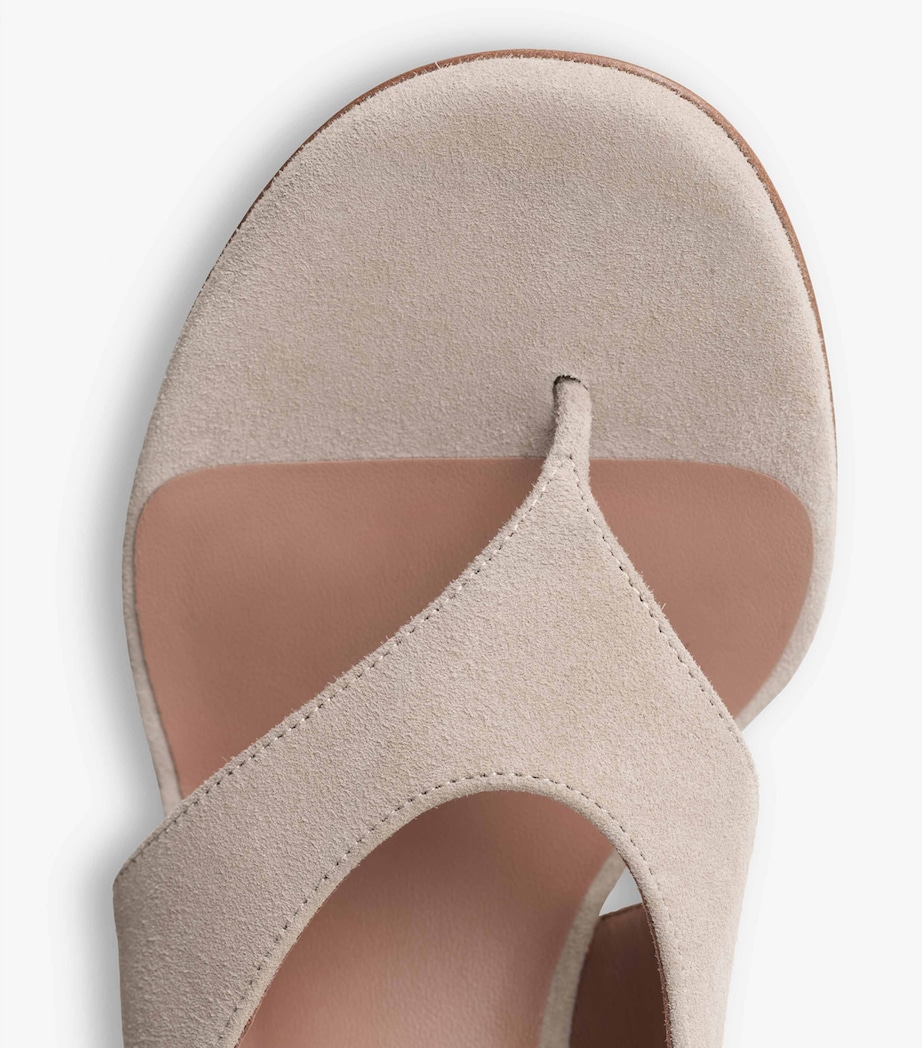 Suede Cube Wedge Sandals 75 GREGE Image 4