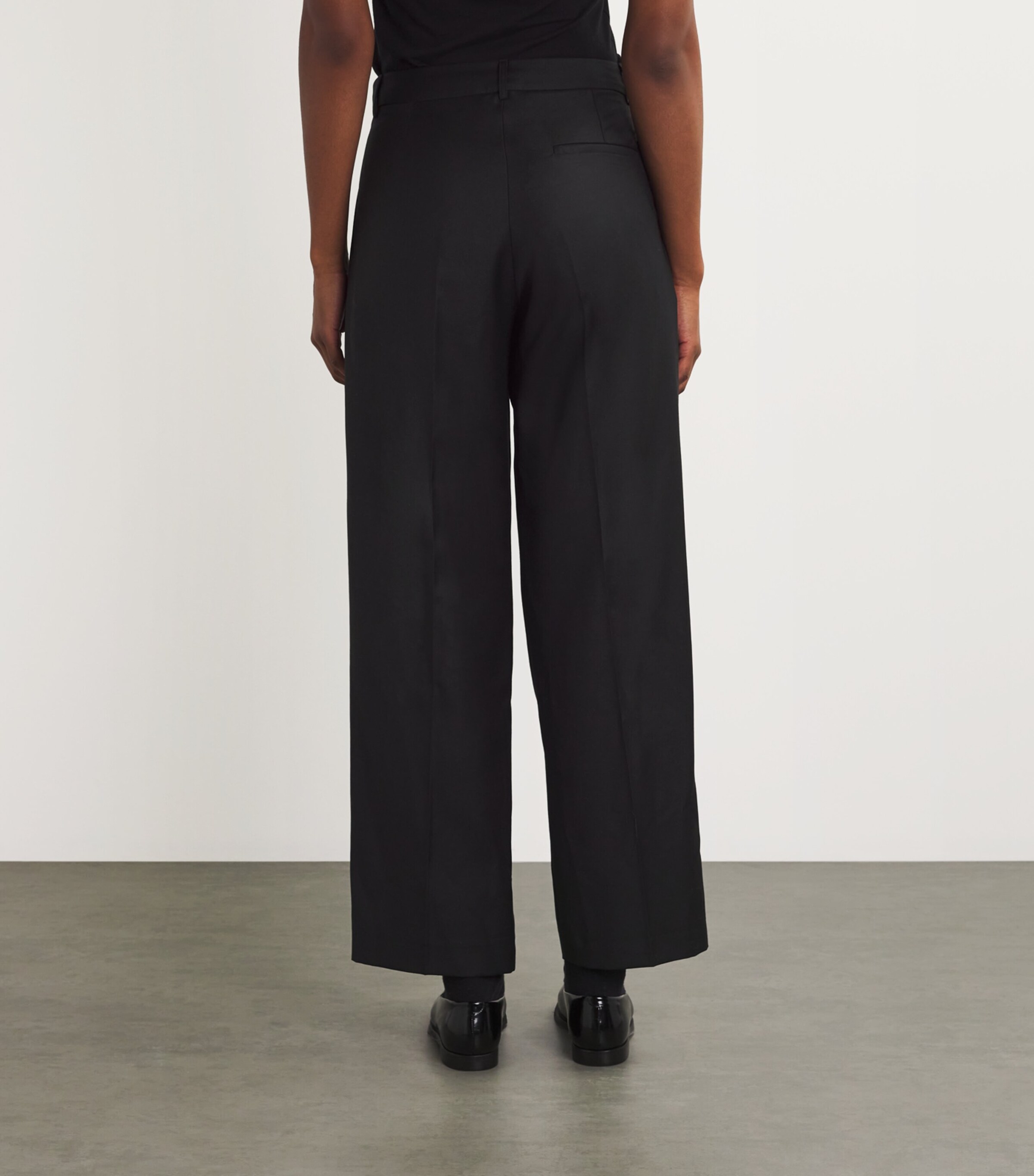 Wool Hipster Trousers SOLID BLACK Image 4