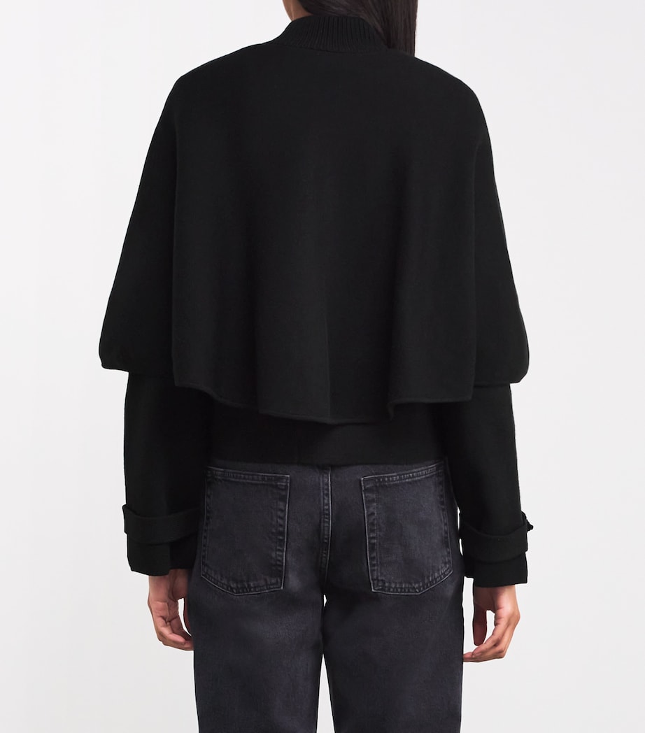 Cape-Effect Cardigan BLACK Image 4