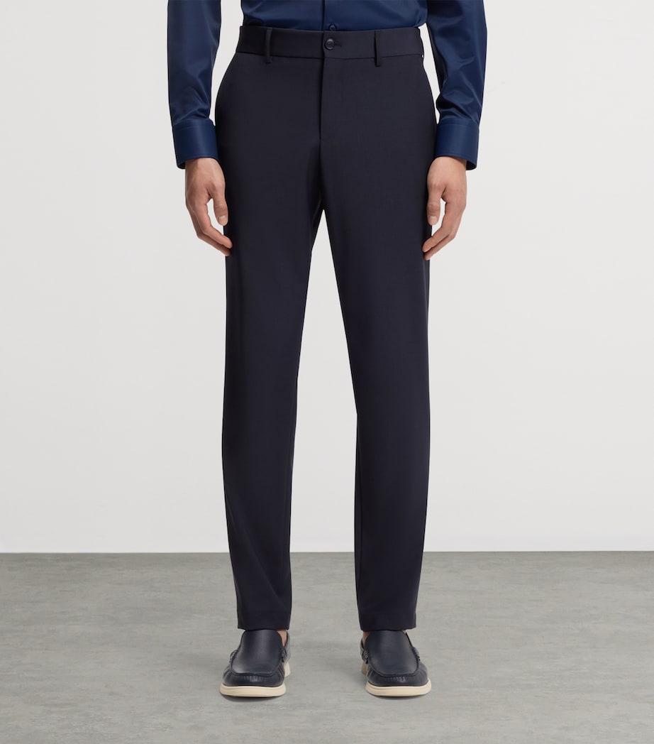 BOSS Mens Wool-Blend Slim Trousers Image 2