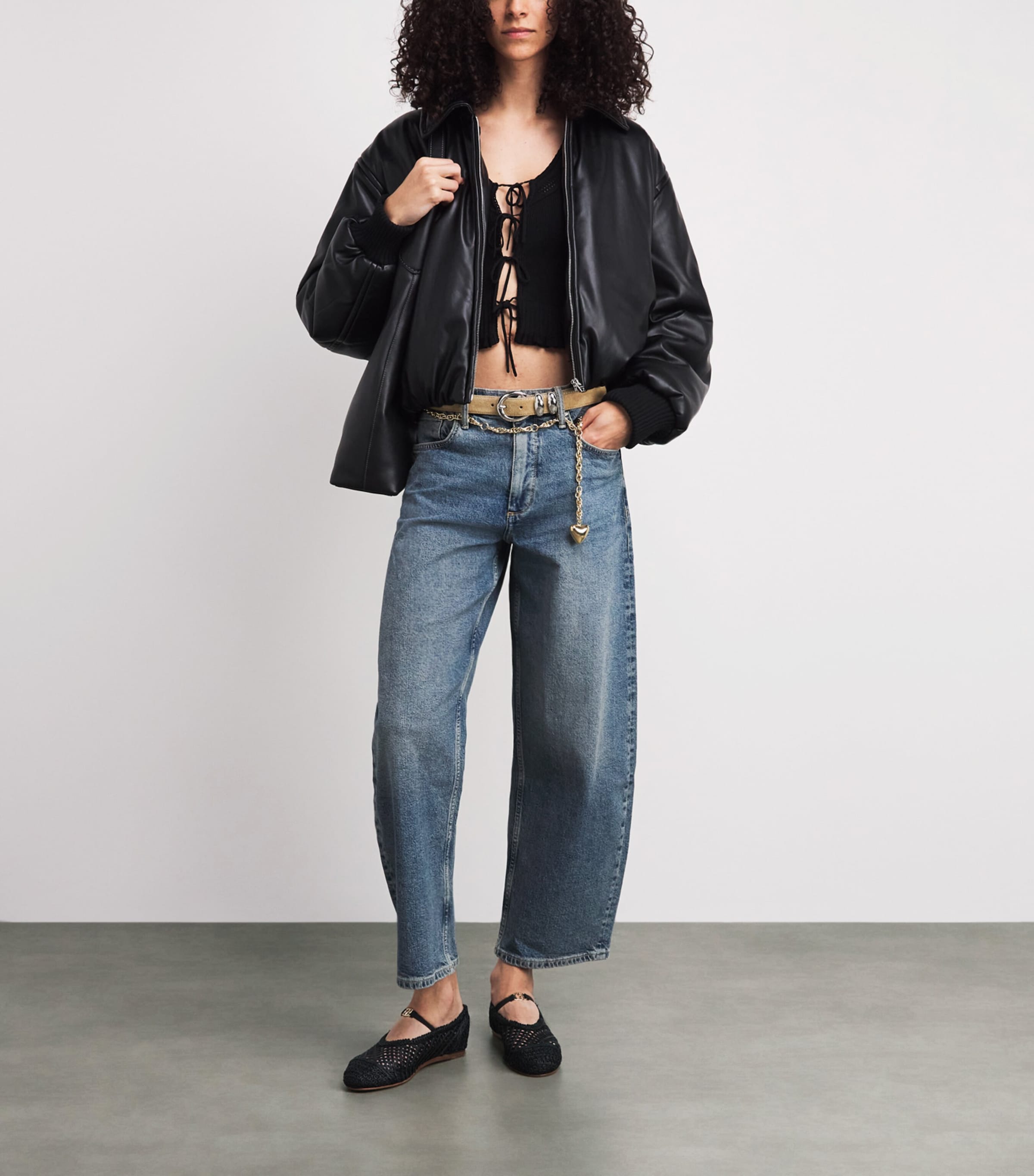 Claudie Pierlot Heart Charm Double-Chain Belt Gold Image 2