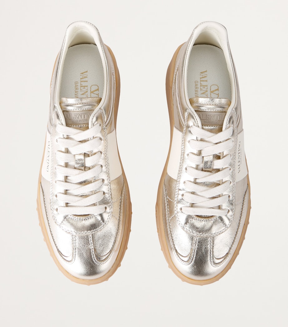Valentino Garavani Leather Upvillage Sneakers Silver Com Image 4