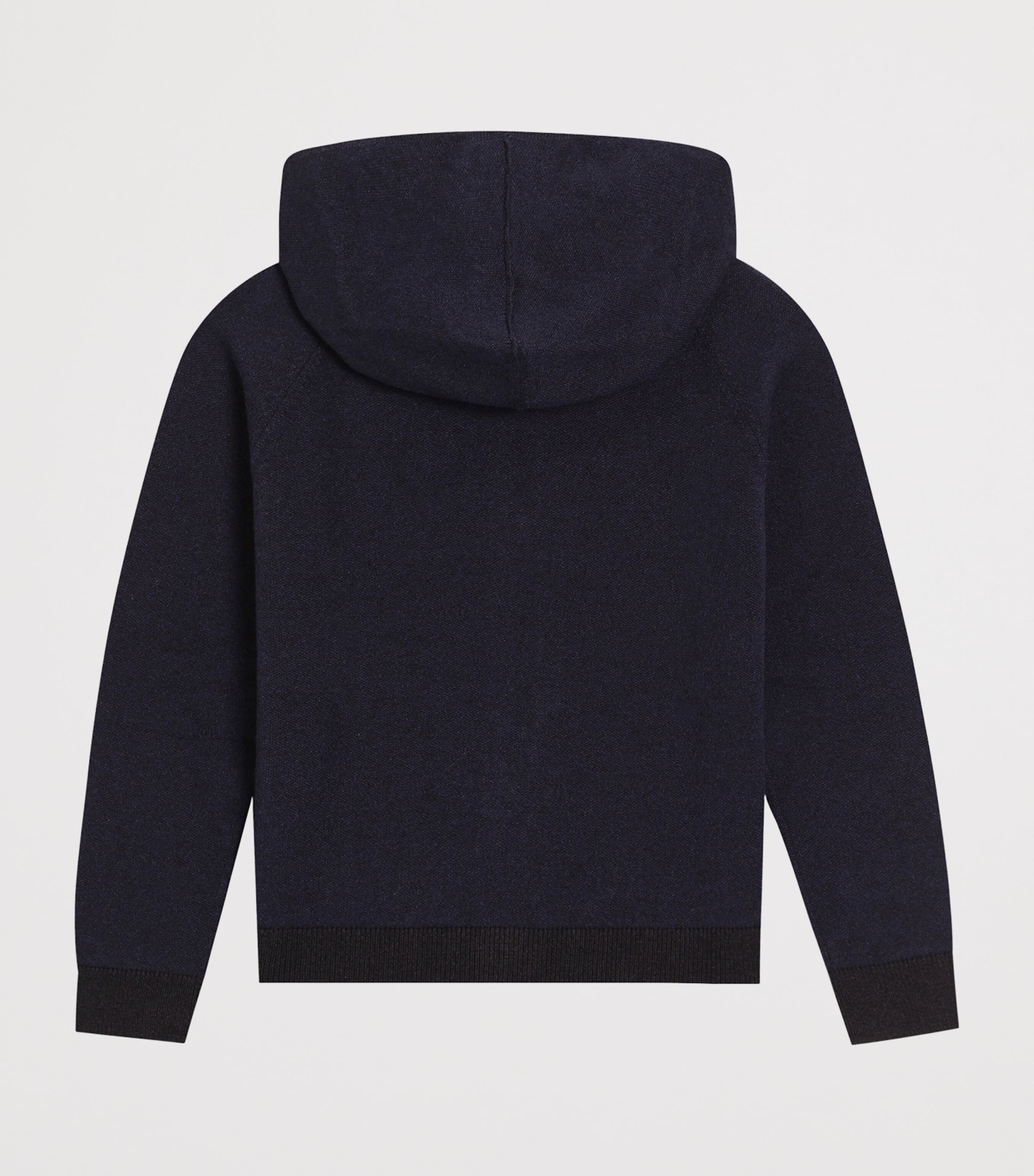 Wool-Cashmere DG Millennials Zip-Up Hoodie (8-12 Years) B3895-NAVY BLUE Image 2