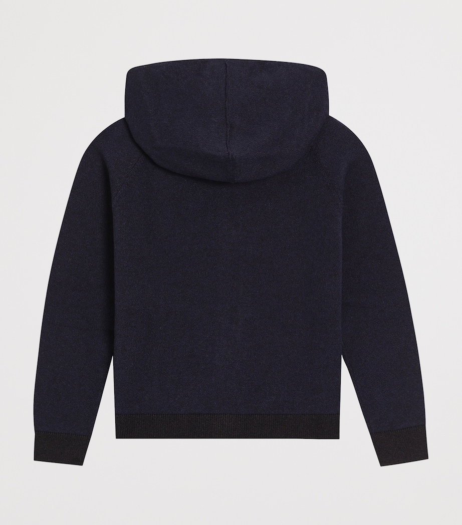Wool-Cashmere DG Millennials Zip-Up Hoodie (8-12 Years) B3895-NAVY BLUE Image 2