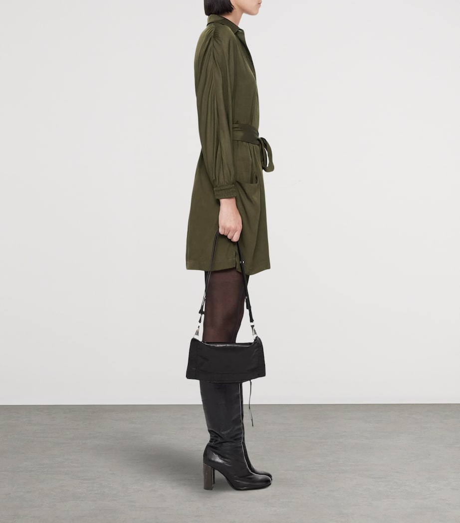 AllSaints Womens Noora Shirt Dress Washed Khaki Image 6