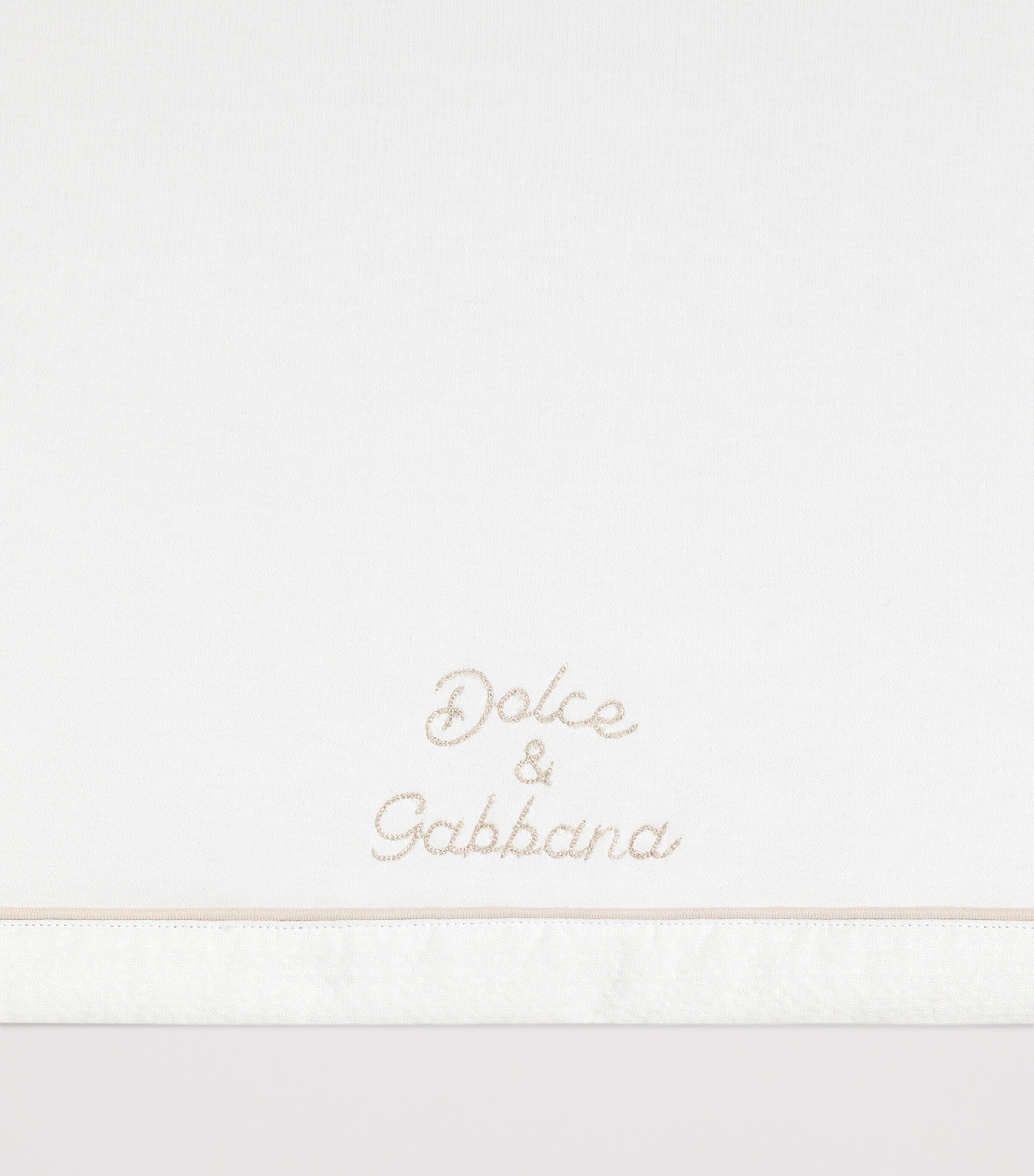 Dolce&Gabbana Kids Cotton-Linen Embroidered Blanket White Image 3