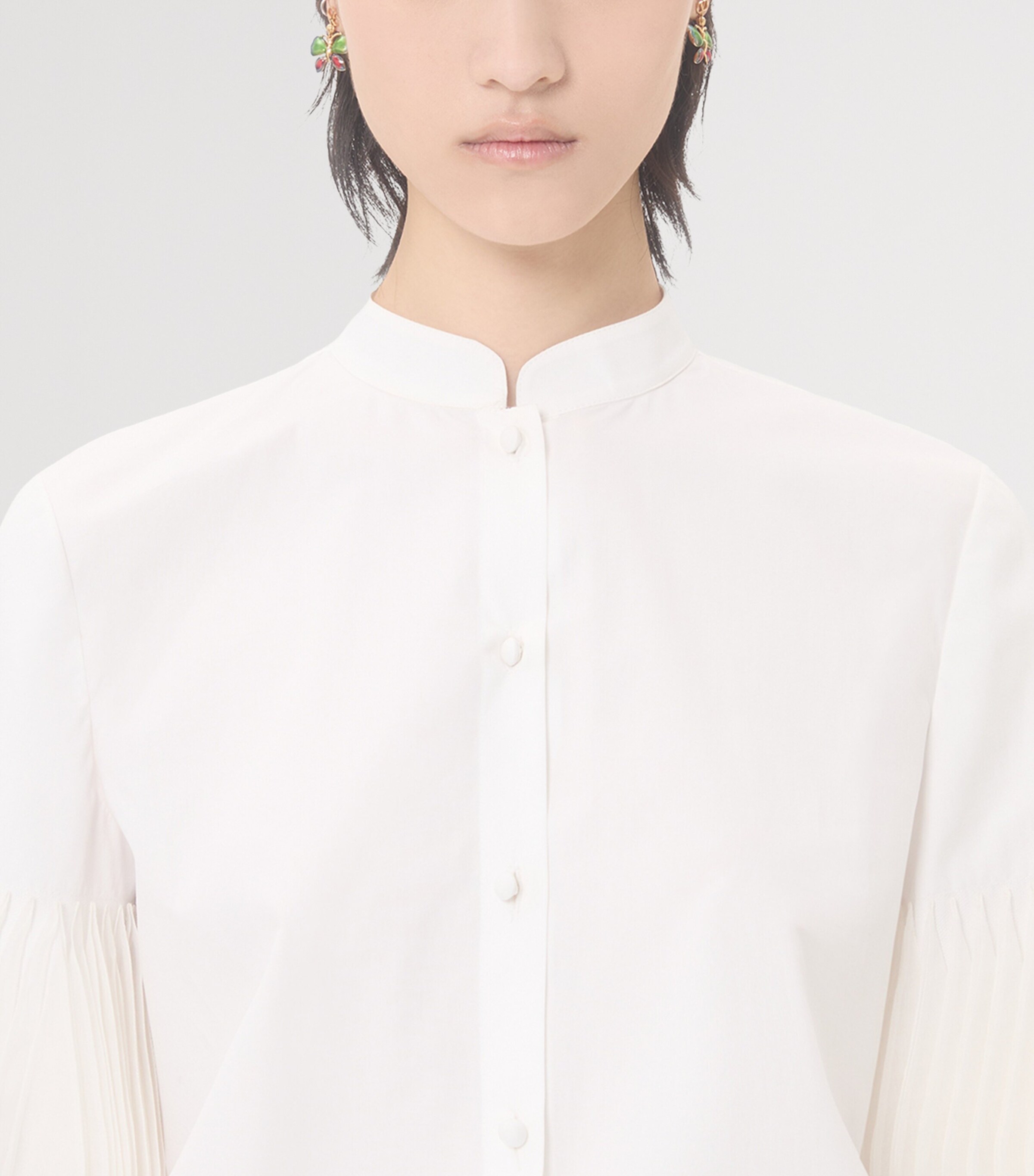 Valentino Womens Cotton Organza-Cuff Shirt Image 7