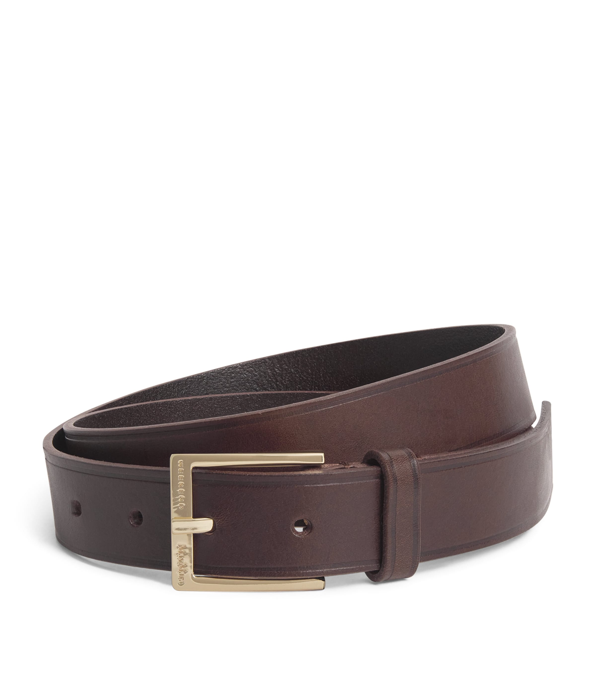 Shop Weekend Max Mara Leather Belt In Brown