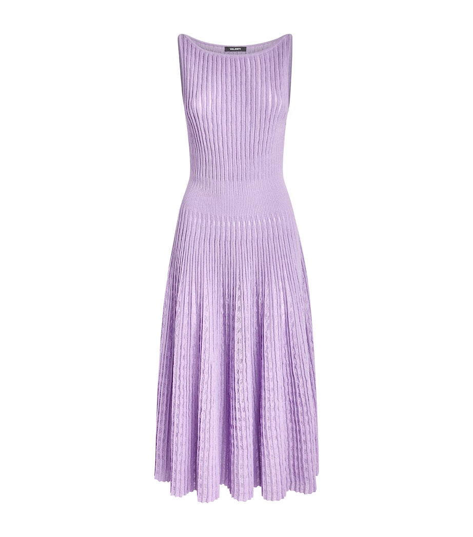 VALENTI Womens Knitted Isabela Midi Dress Lilac Image 1