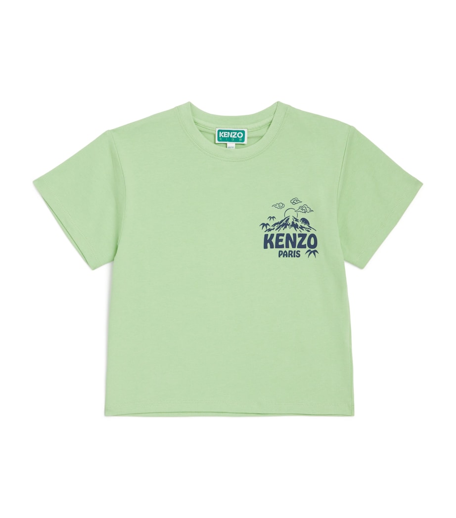 Cotton Fuji Logo T-Shirt (2-14 Years) 61BQUIET GREEN Image 1