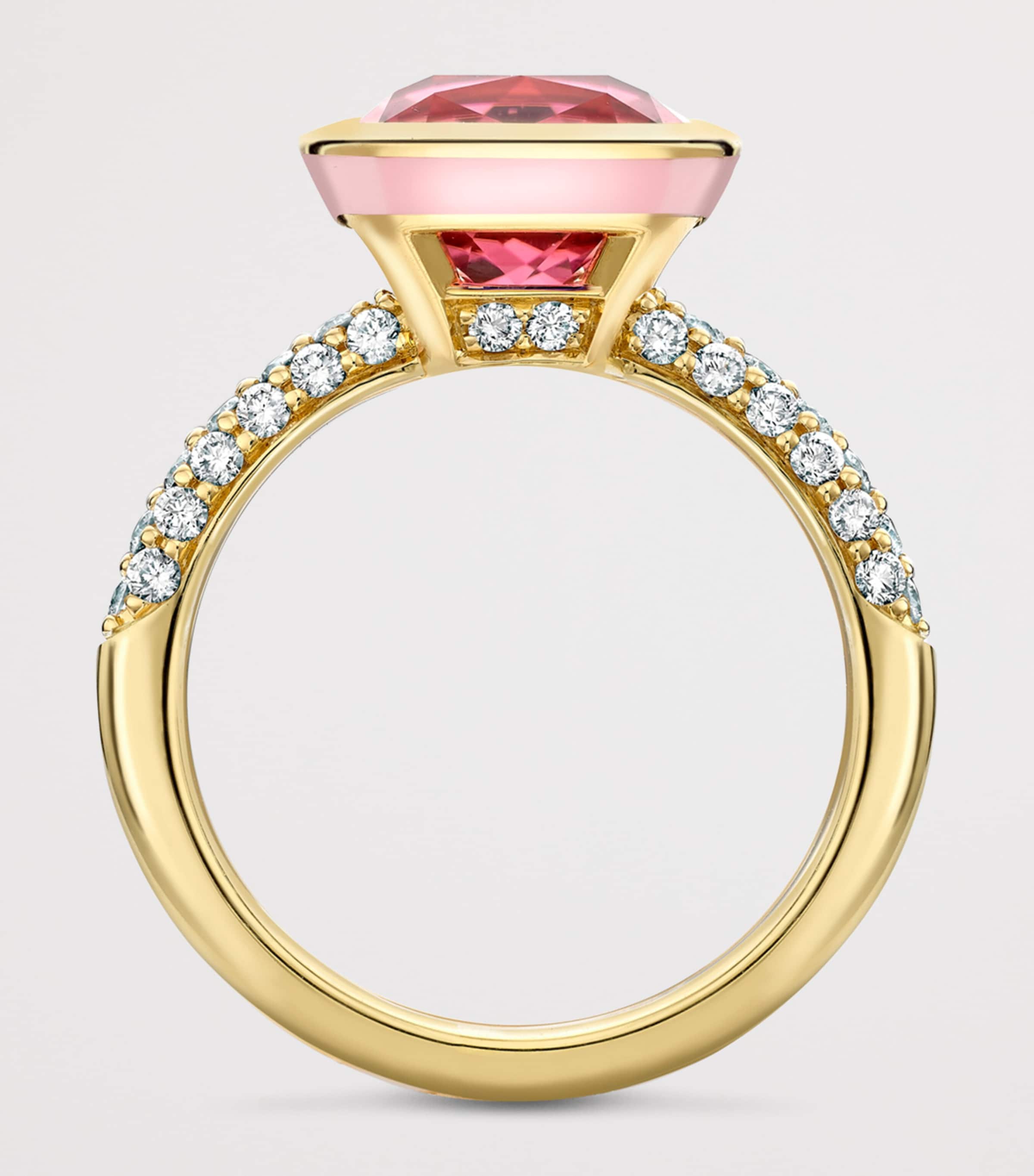 Boodles Yellow Gold, Diamond and Tourmaline Dolce Vita Cushion Ring Yellow Gold Image 4