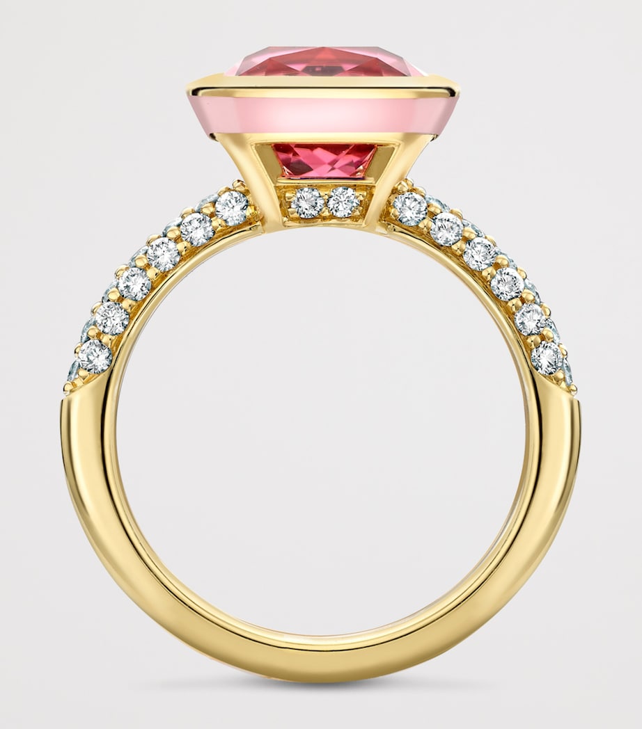 Boodles Yellow Gold, Diamond and Tourmaline Dolce Vita Cushion Ring Yellow Gold Image 4