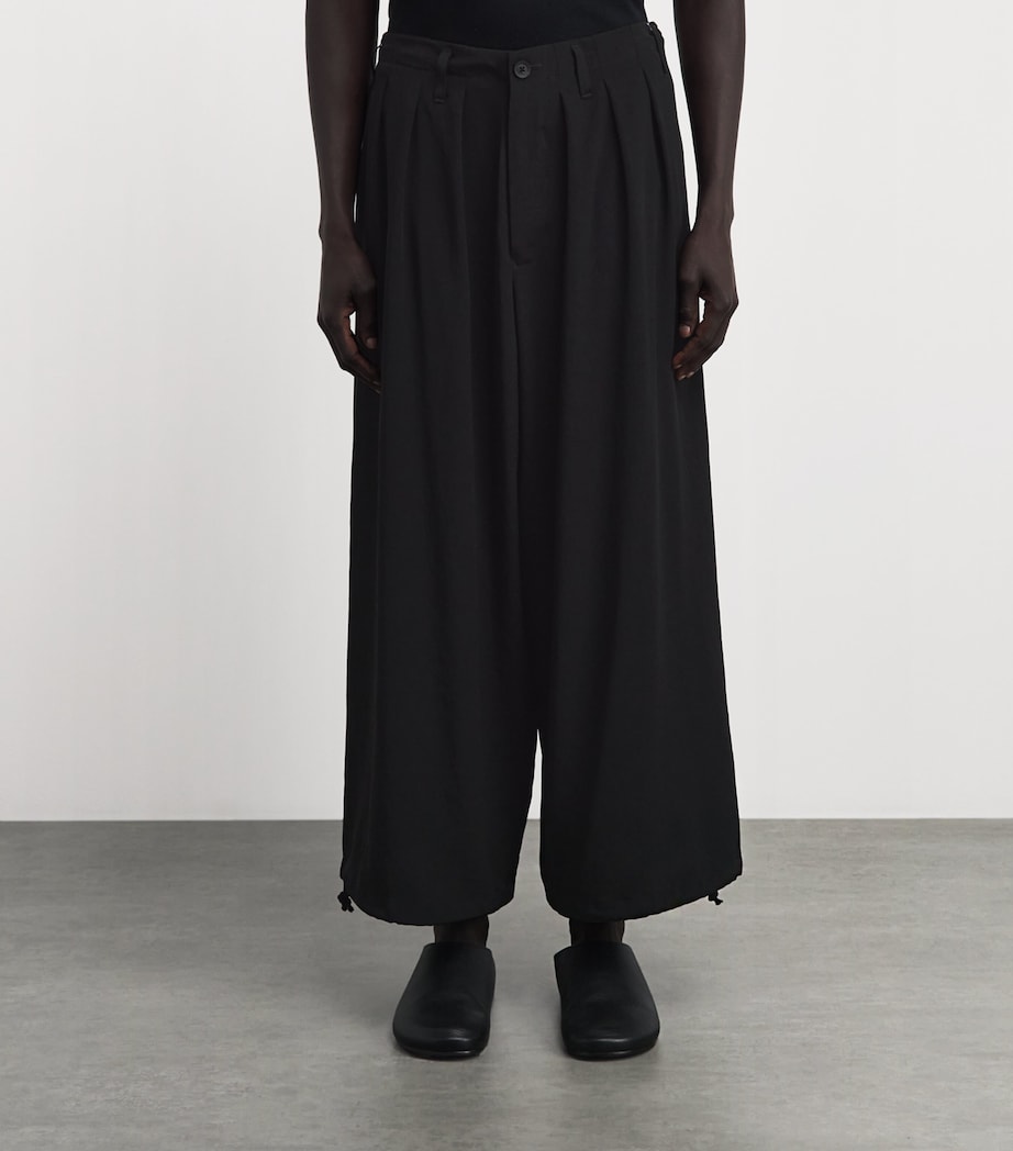 Yohji Yamamoto Mens Draped Balloon Trousers Black Image 4