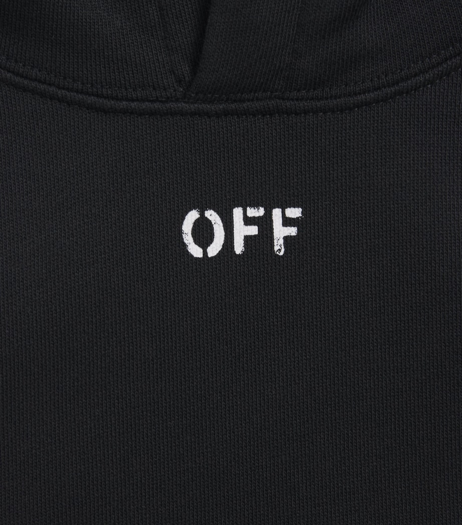 Off-White Kids Diagonal Print Hoodie (4-12+ Years) Black Image 3