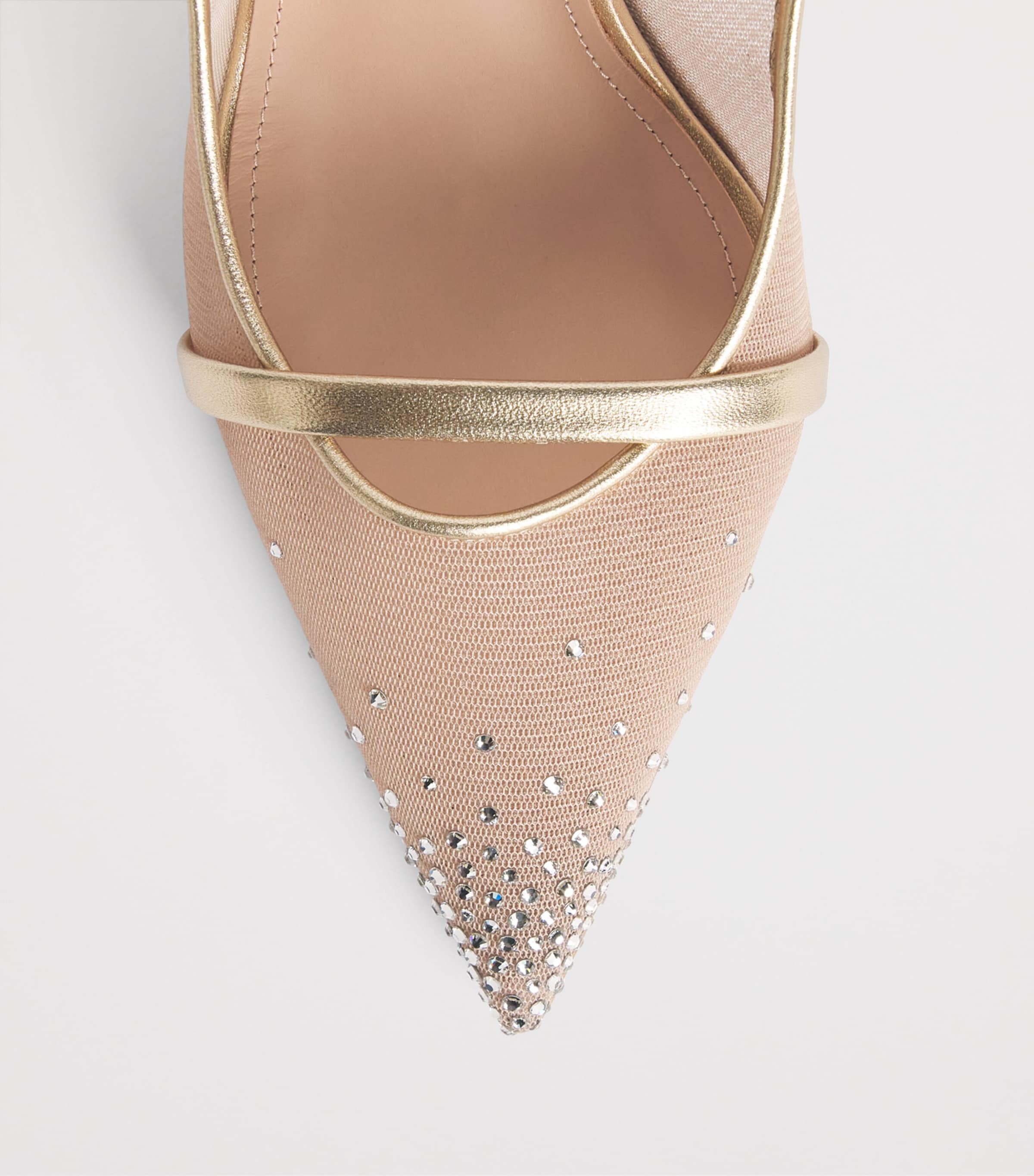 Malone Souliers Embellished Mesh Aurora Heeled Mules 70 Beige Image 6