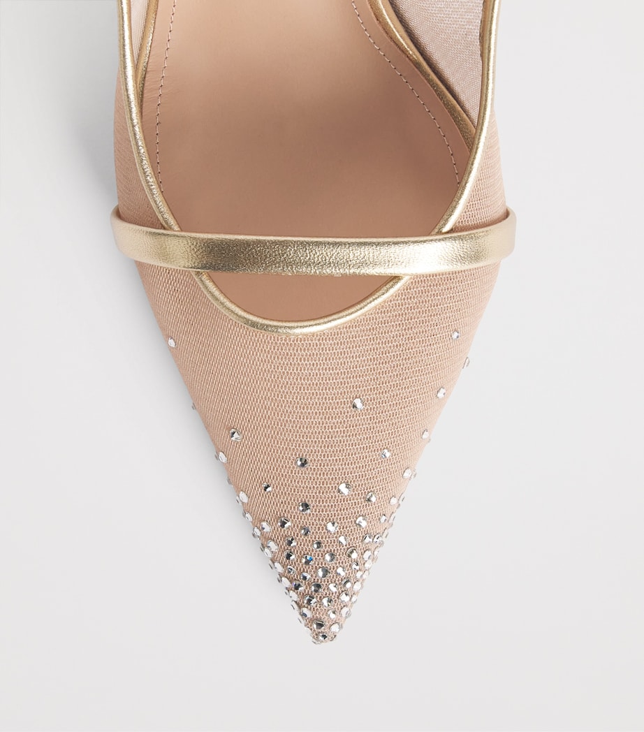 Malone Souliers Embellished Mesh Aurora Heeled Mules 70 Beige Image 6