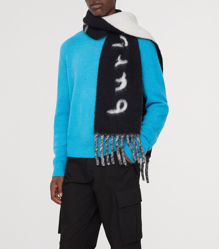 Alpaca-Blend Reversible Logo Scarf BLACK Image 5