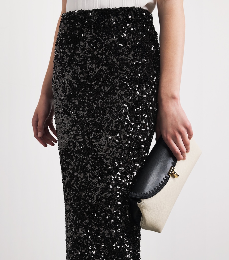 Vince Womens Sequinned Column Midi Skirt Image 3