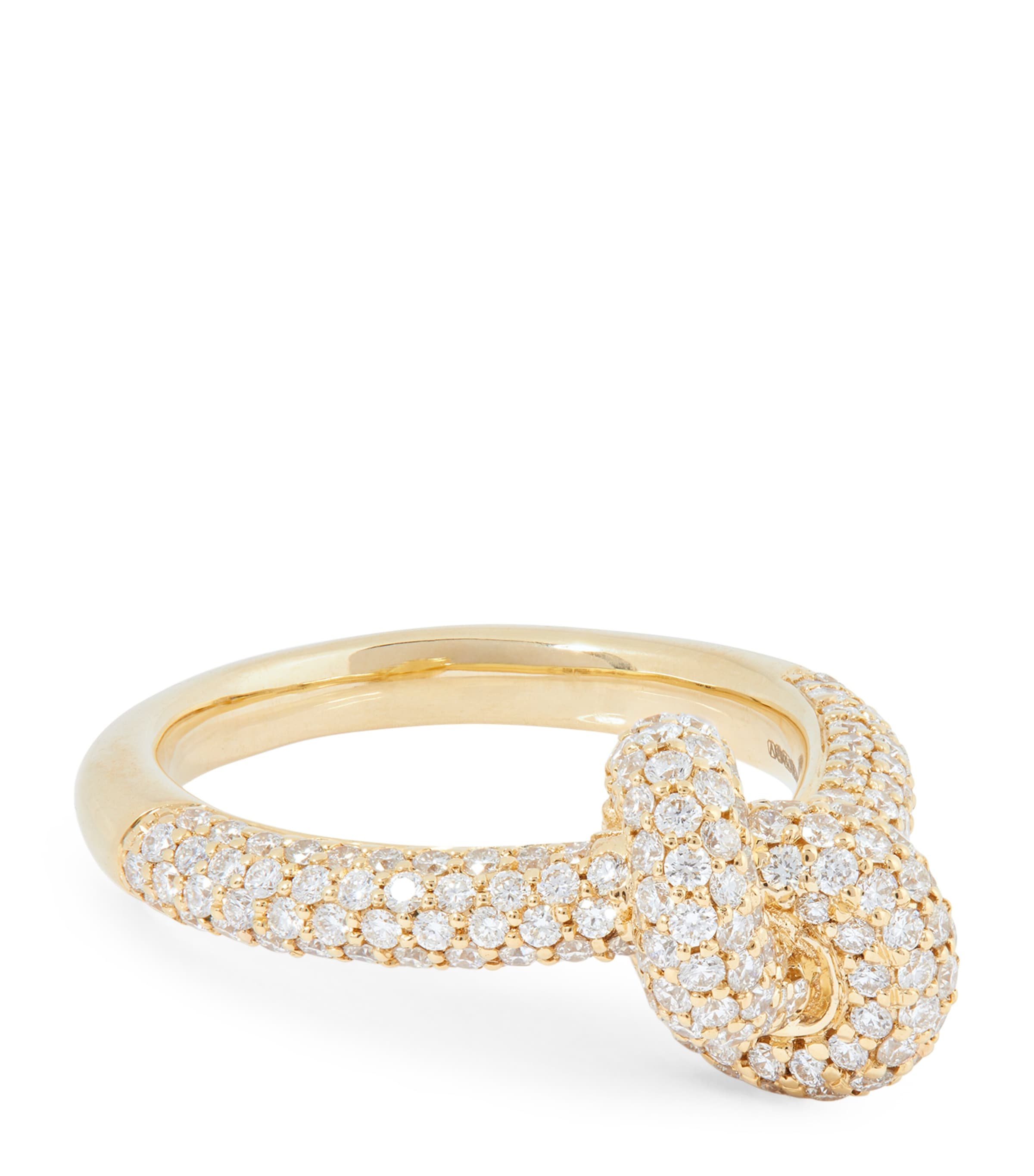 Engelbert Yellow Gold And Diamond Absolutely Tight Knot Ring