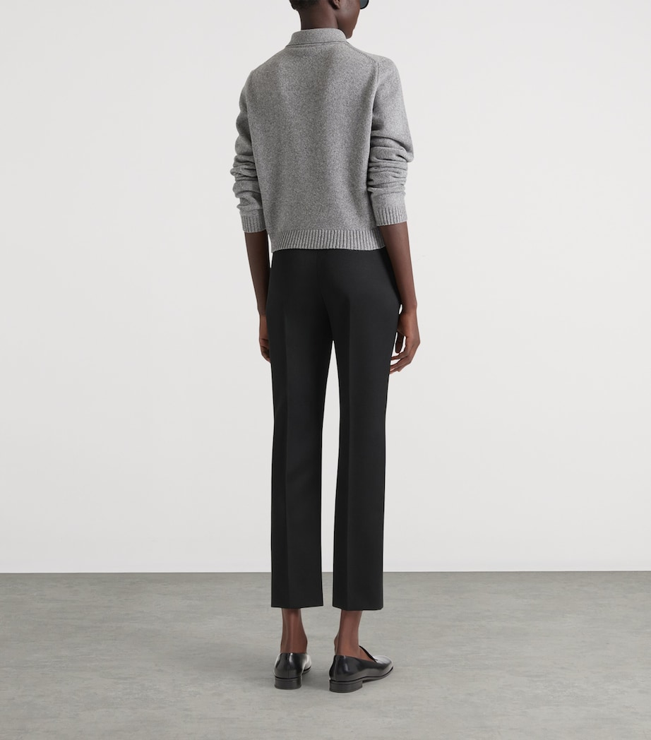 Wool-Cashmere Polo Sweater LIGHT GREY Image 3