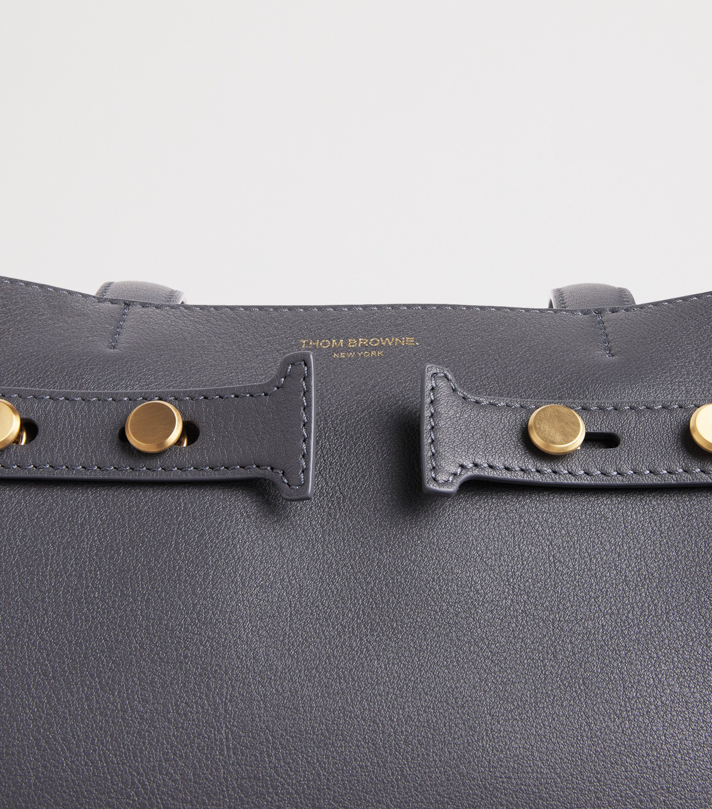 Thom Browne Leather Cabas Tote Bag Dark Grey Image 6