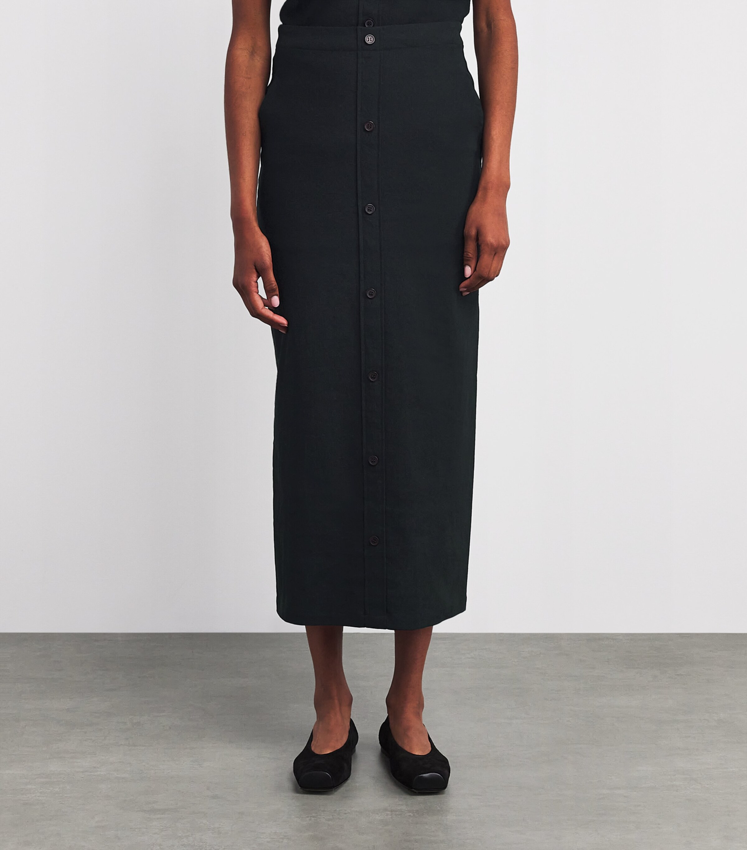 Issey Miyake Womens Like Torso Like Shirt Maxi Skirt Black Image 3