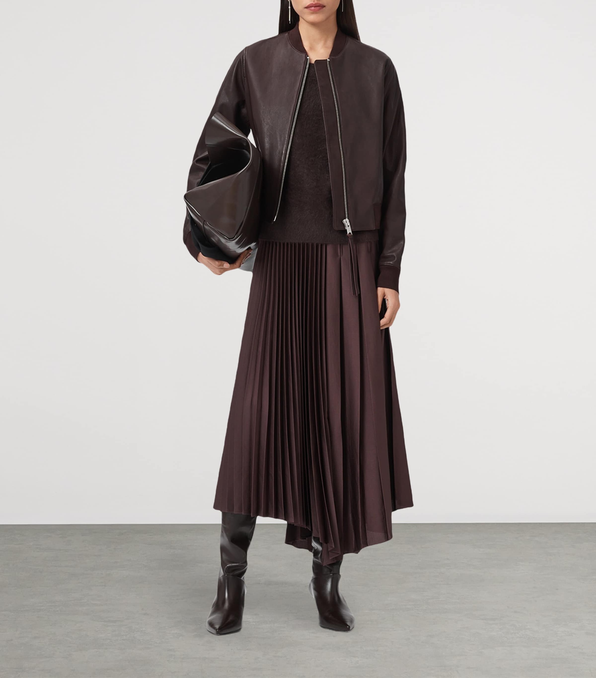 Leather Orten Bomber Jacket OXBLOOD RED Image 2