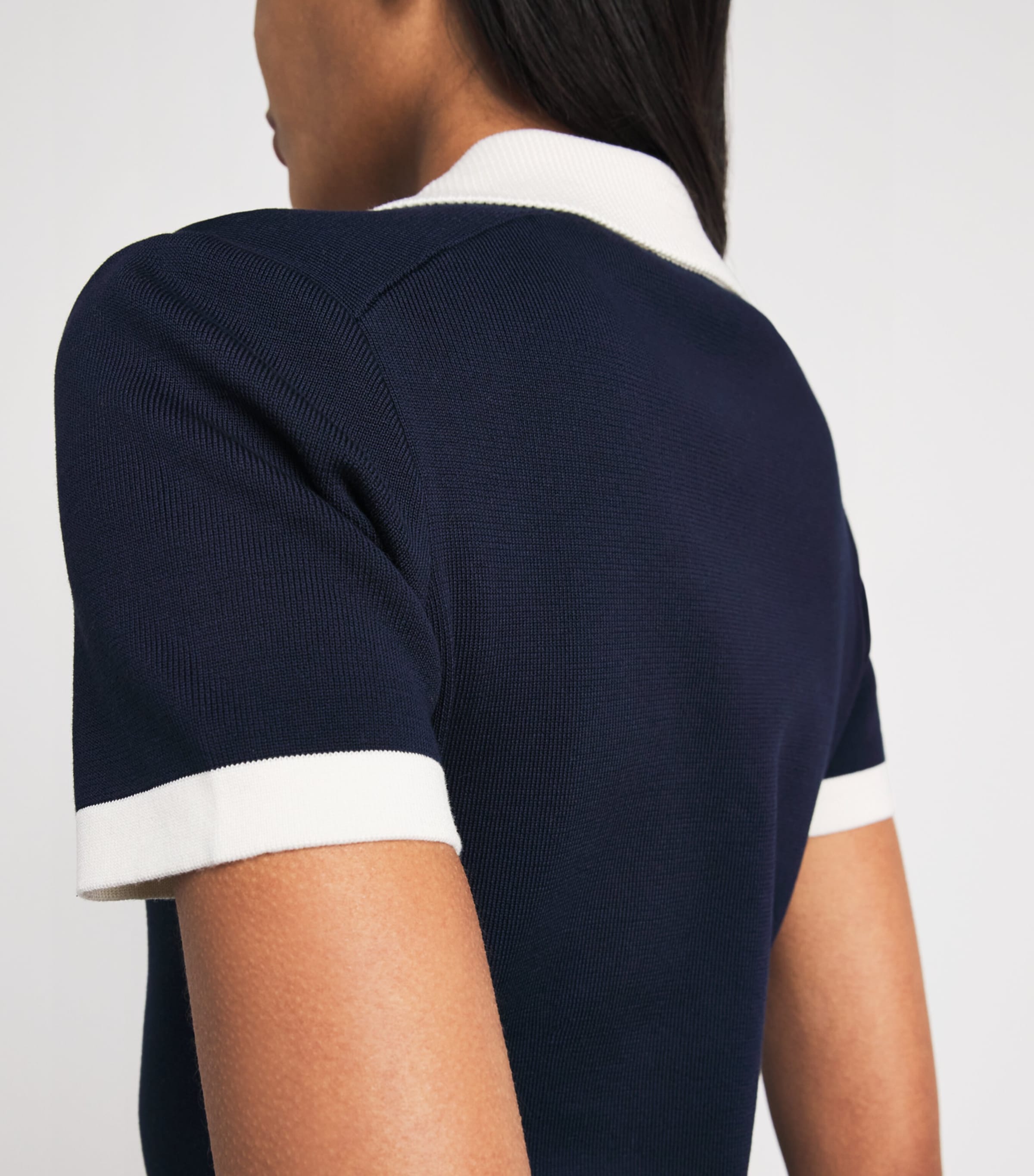 Maje Womens Cotton-Blend Polo Mini Dress Navy Image 5