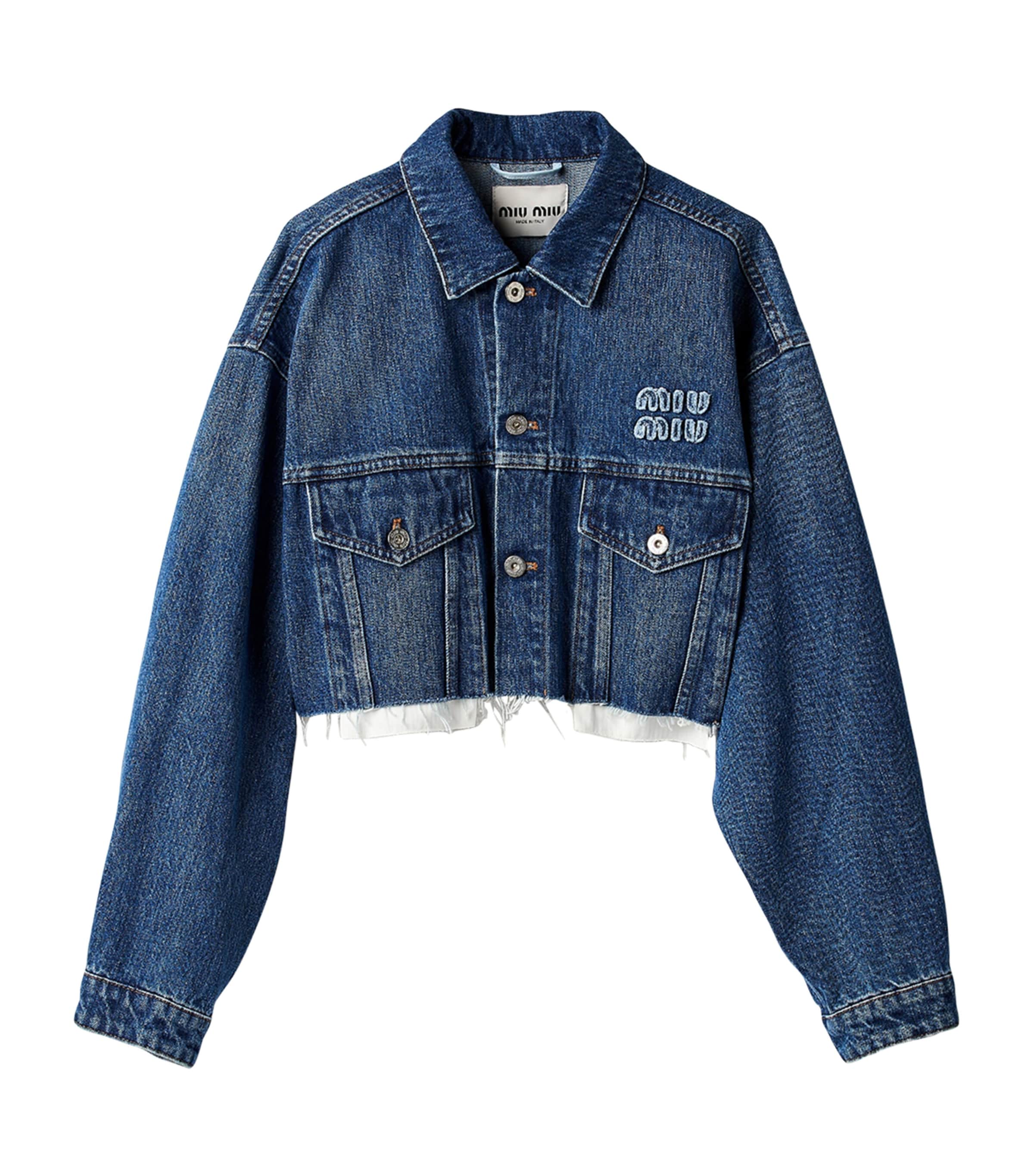 Miu Miu Cropped Denim Jacket | Harrods UK