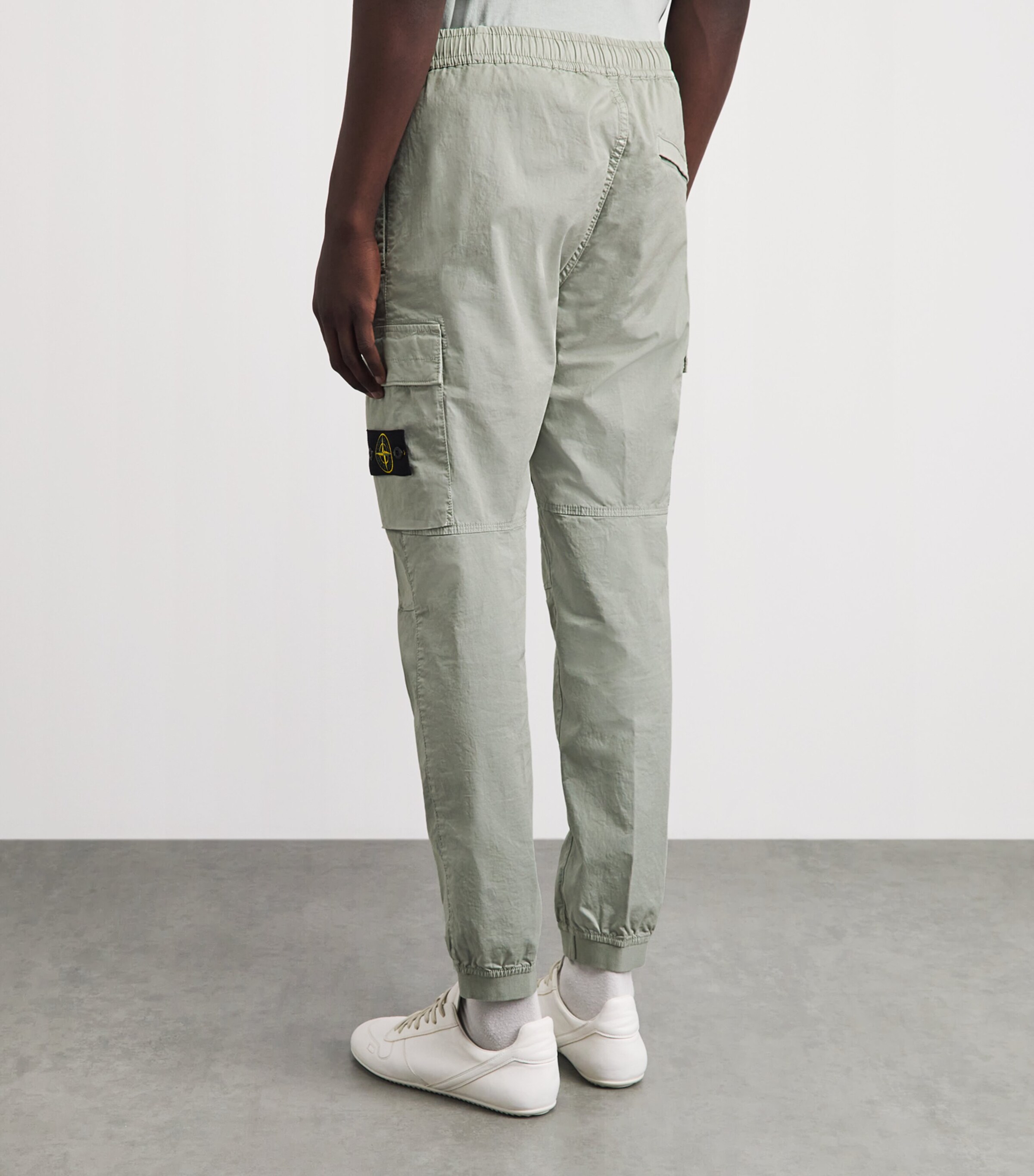 Stone Island Mens Stretch-Cotton Tapered Cargo Trousers Image 5