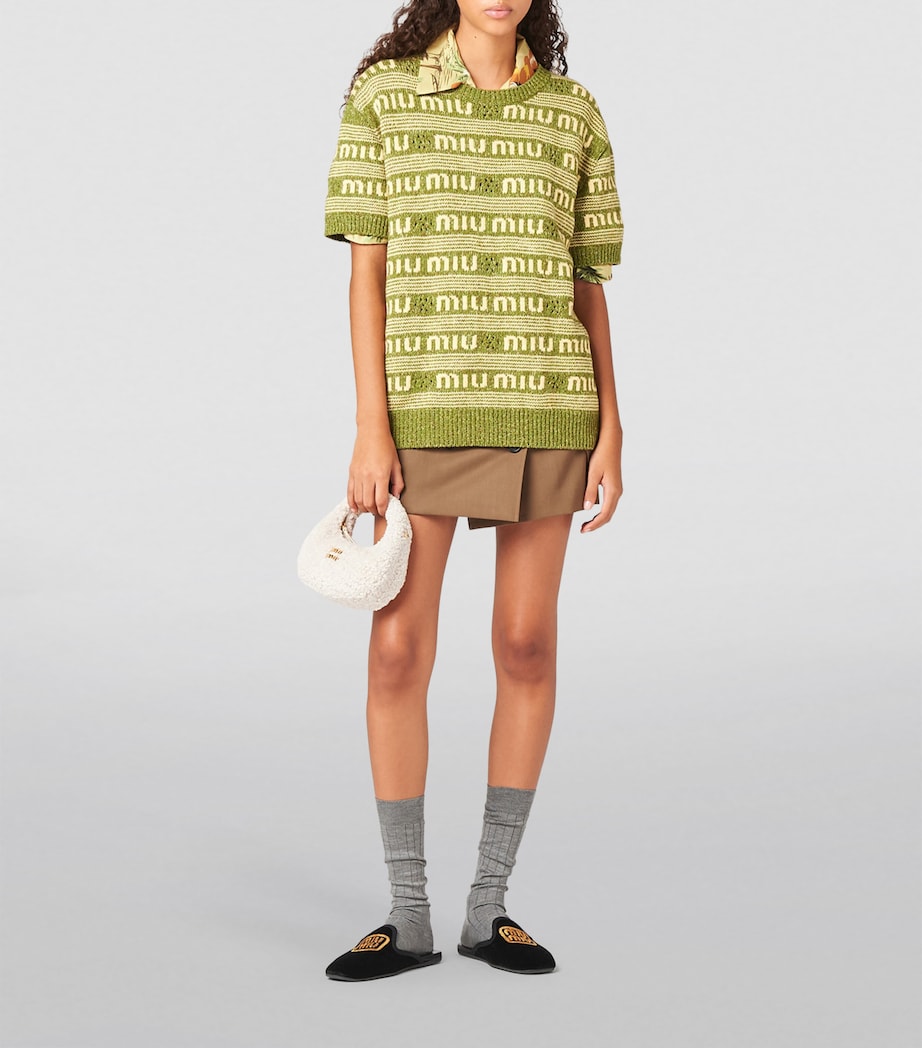 Mini Shearling Wander Top-Handle Bag F0304 Image 7