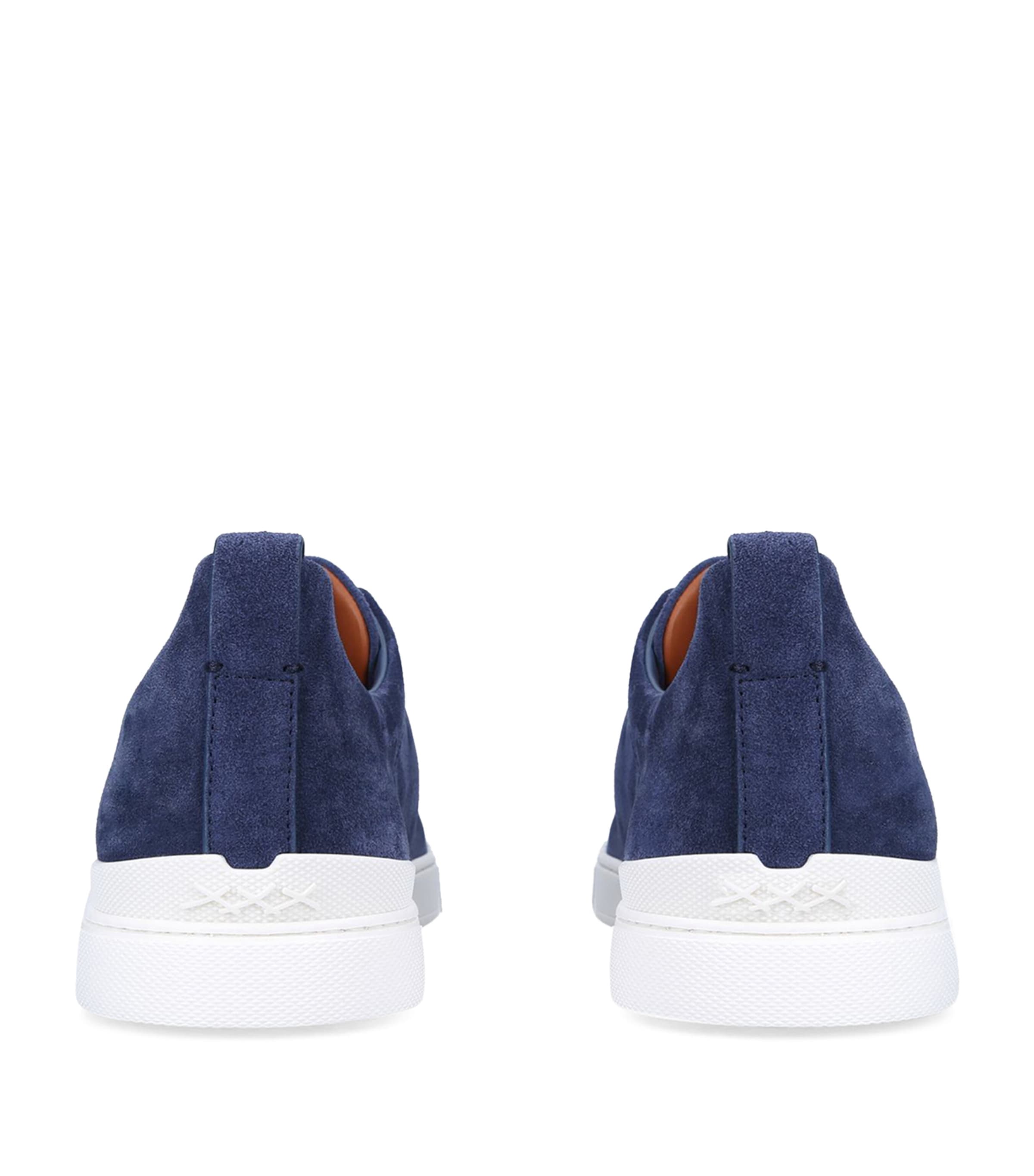 Suede Triple Stitch Sneakers BLUE Image 2