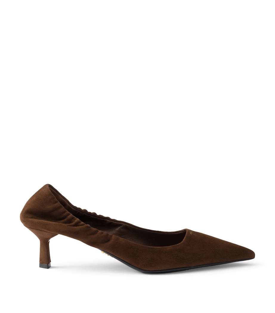 Prada Suede Logo Pumps 55 Brown Image 1