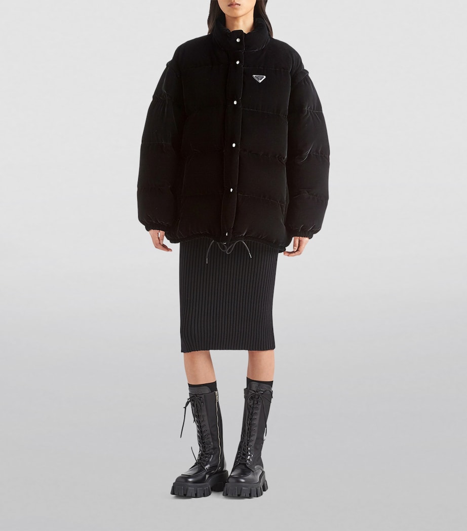 Velvet Convertible Down Jacket F0002 Image 2