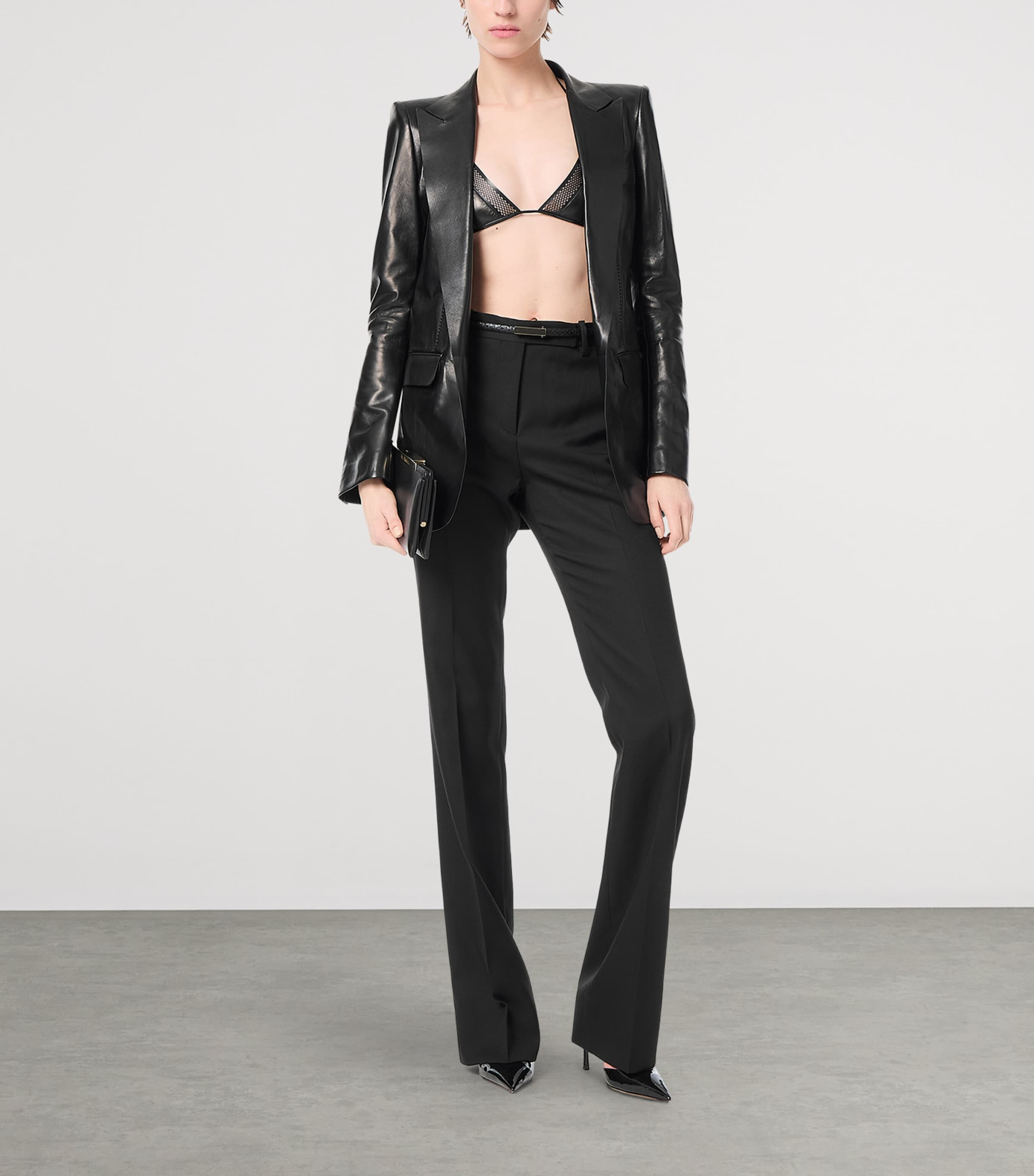 TOM FORD Womens Wool-Silk Tailored Trousers Naa Image 2