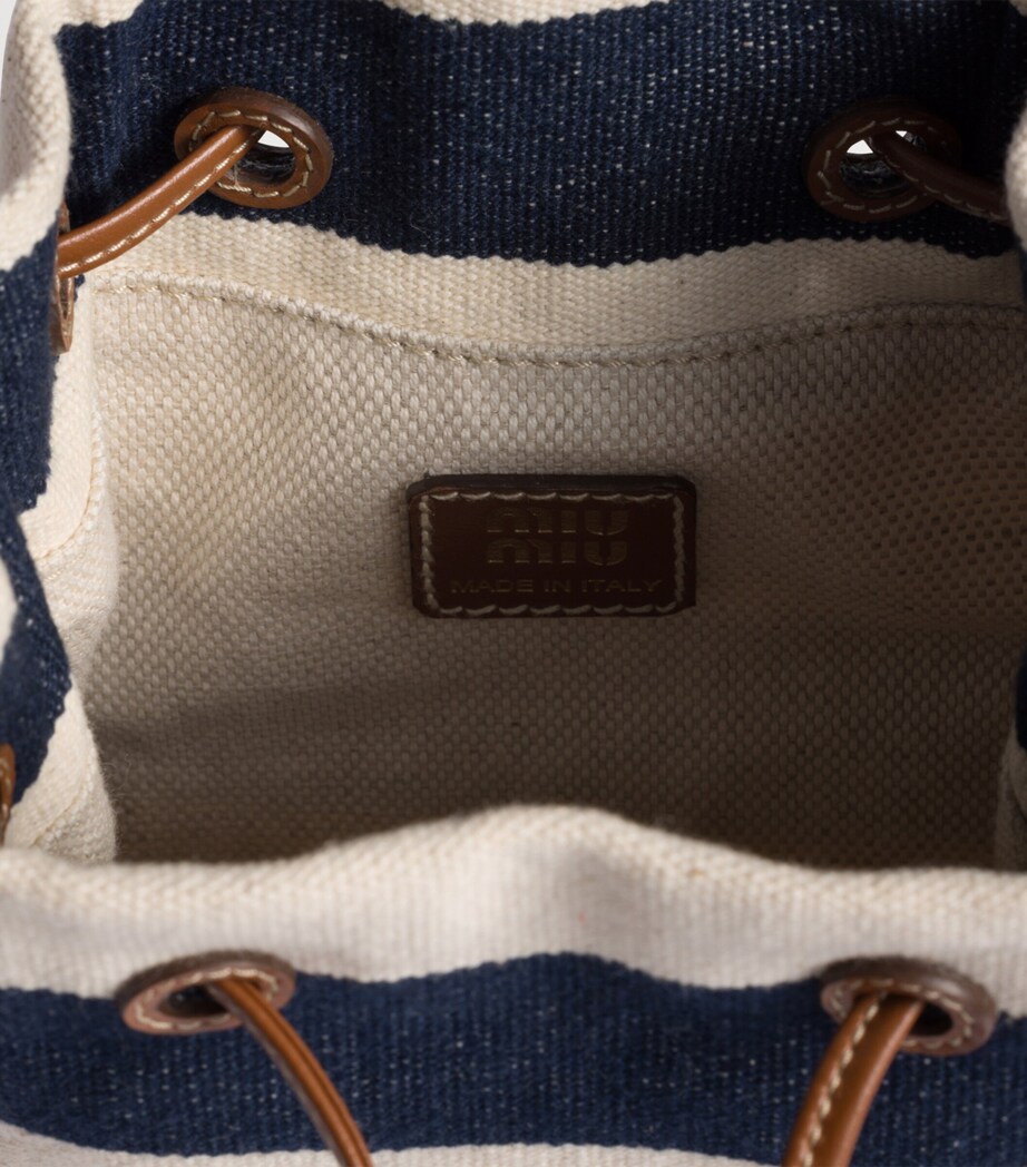 Canvas Stripe Top-Handle Bag F067K Image 4