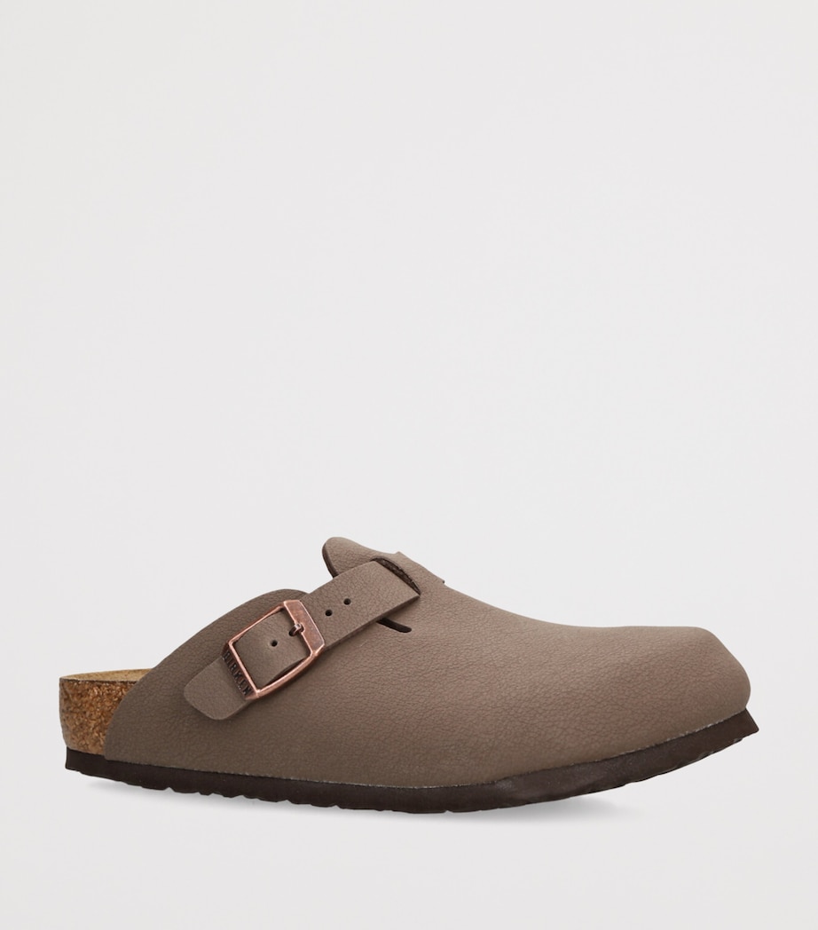 Faux Leather Boston Kids Clogs DARK BROWN Image 3