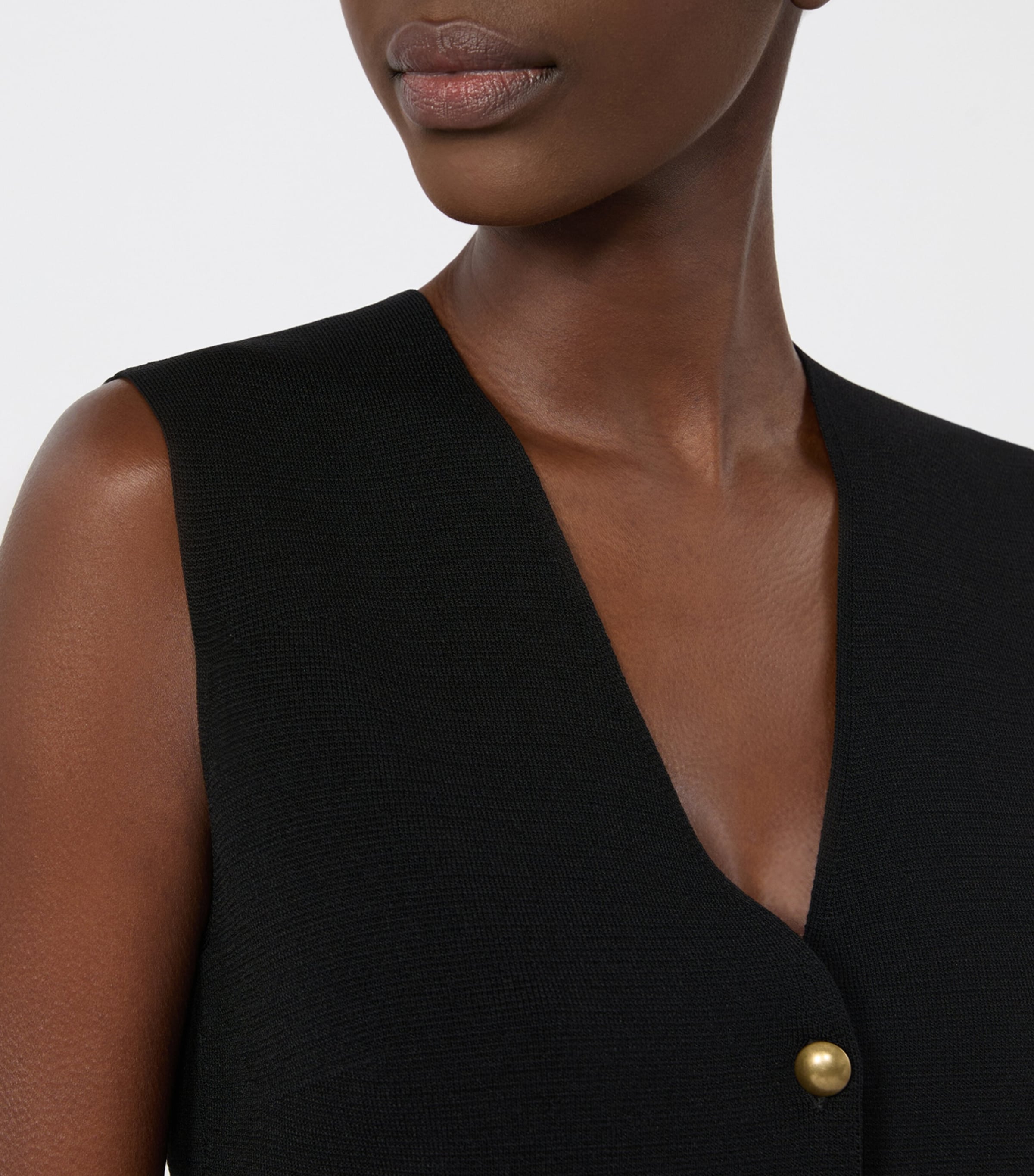 Max Mara Womens Knitted Waistcoat Black Image 5
