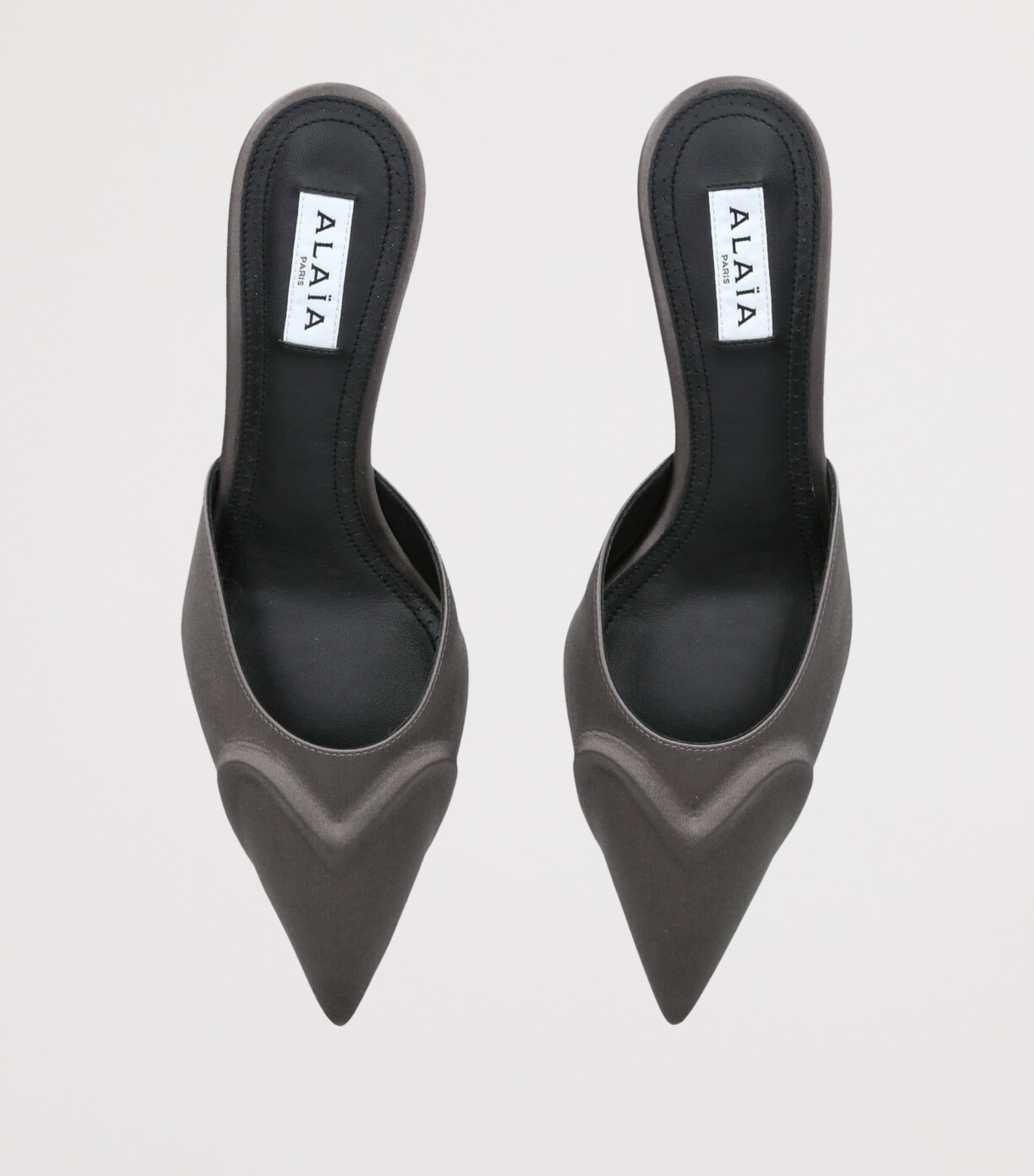 Satin Heeled Mules 55 TAUPE Image 6