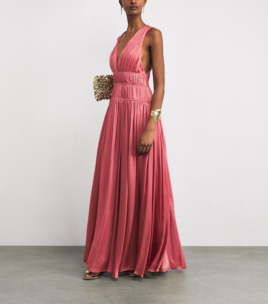 Ulla Johnson Womens Silk Boheme Gown Rosewood Image 2