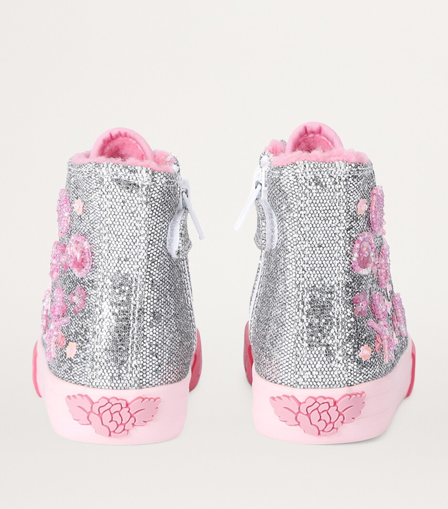 Lelli Kelly Embellished Daphne High-Top Sneakers Silver Image 2