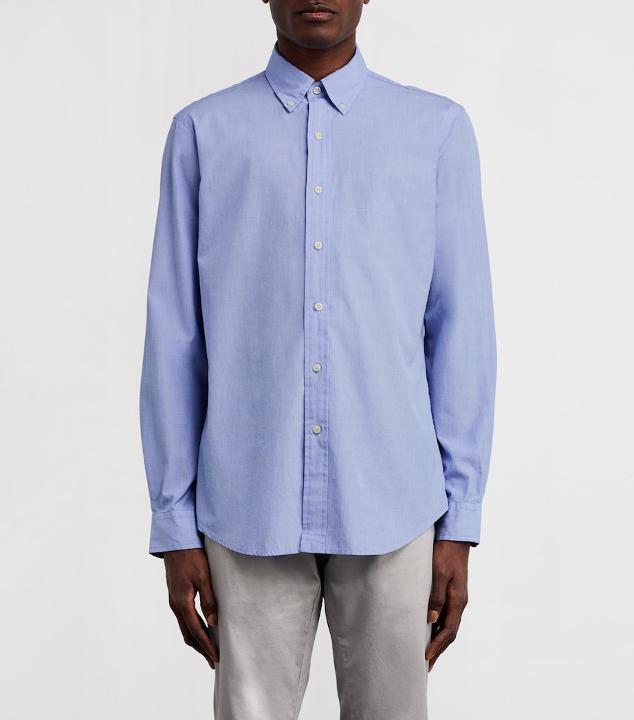 Cotton End-on-End Shirt BLUE Image 3